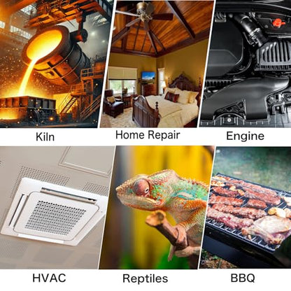 Infrared Thermometer Gun, 2732°F, 50:1, HVAC Grill Pizza Oven - color: Orange 2732°F