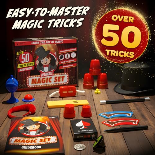 BLOONSY Magic Tricks for Kids Age 6-8, Magic Kit with Magician Costume