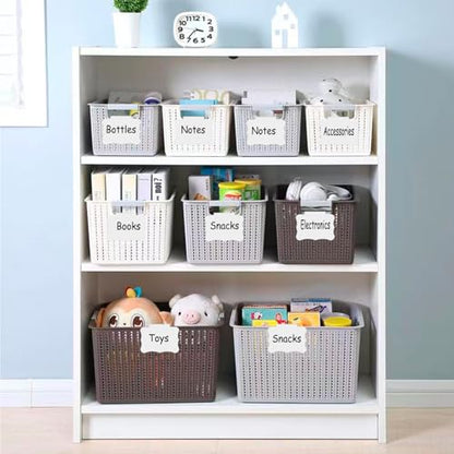 Basket Labels Clip, Include 20 Kitchen Clip Label Holder Removable PVC Bin with 2 Chalk Marker for Basket Pantry Organization -White - style: Butterfly Shape 20 (White)