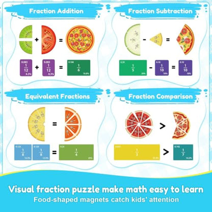 Larger 11.5" Magnetic Fraction Playbook - Montessori Math Manipulatives