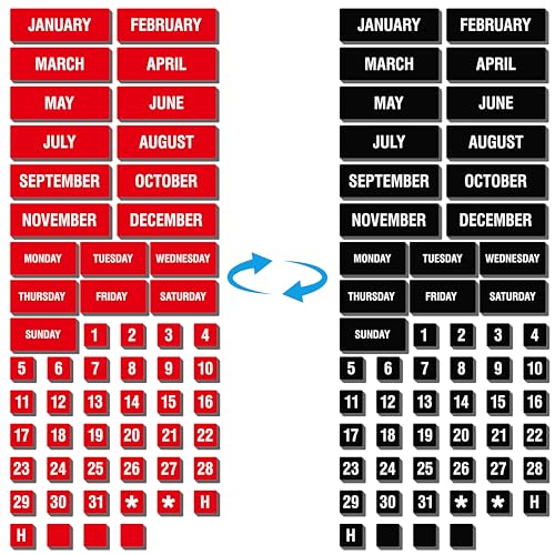 57PCS Numbers & Months Magnets, Double-Sided Magnetic Days of Week, Month Dry Erase Calendar Date Magnets for Whiteboard Refrigerator