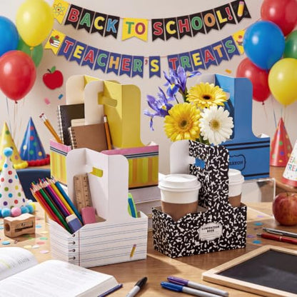 40 Pcs Back to School 2 Cup Drink Carriers for Teacher Gifts