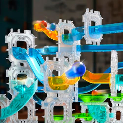 Discovery Marble Run Race Track – 58-Piece Marble Maze Construction Set| 6 Marbles| STEM Learning Activity| Sensory Toy Building Kit| Educational Physics & Engineering Toy for Kids Ages 6+