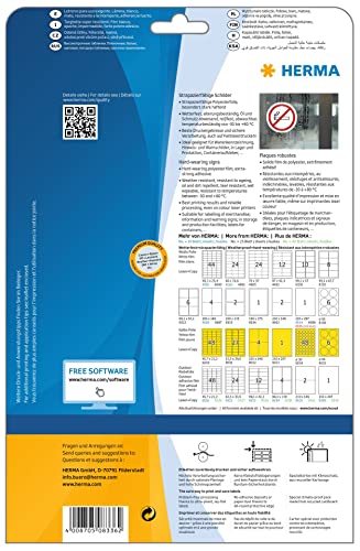 HERMA Self Adhesive Heavy Duty Weatherproof Foil Labels, 6 Labels Per A4 Sheet, 150 Labels for Laser Printers, Round, Ø 85 mm (8336) - size: Ø 85 mm, style: 25 Sheets