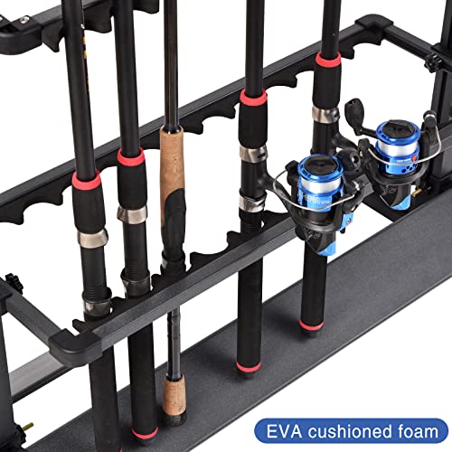 JOYWAVE Fishing Rod Holders,Aluminium Fishing Pole Holders,Portable Fishing Rod Rack,Holds Up to 24 Rods,Fishing Pole Vertical Ground Display Rack - color: Gray