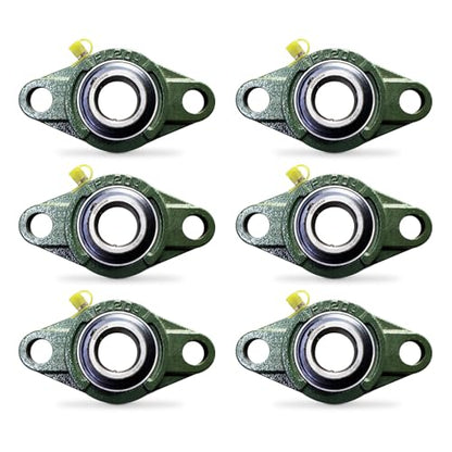 UCFL204-12 Pillow Block Bearing - Pack of 6 Flange Mounted Pillow Block Bearings - Chrome Steel Bearings with 3/4" Bore, Self Alignment - size: UCFL204-12-6PCS