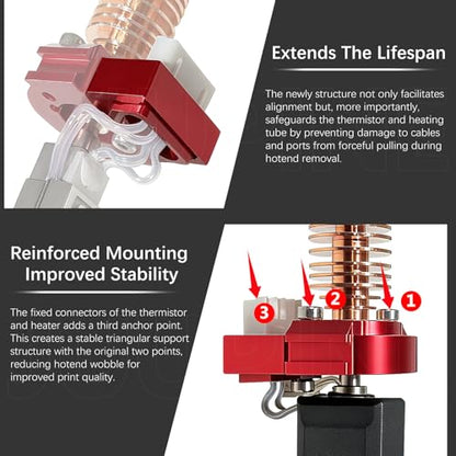 NEW High Thermal Conductivity Hotend for Flashforge Adventurer 5M/ 5M Pro Extruder Kit（with 0.25MM/0.4MM/0.6MM/0.8MM Hardened Steel Nozzle）Ceramic Print Head for FF AD5M Accessories