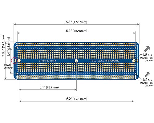 ElectroCookie Solderable Breadboard Large PCB Board for Electronics Projects Compatible for DIY Arduino Soldering Projects, Gold-Plated (3 Pack, Blue) - color: 1.Blue