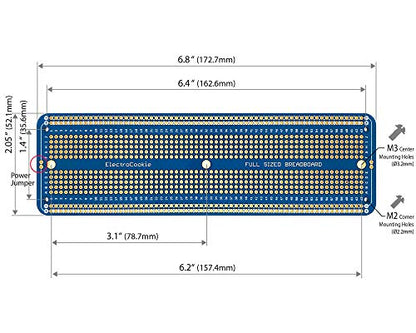 ElectroCookie Solderable Breadboard Large PCB Board for Electronics Projects Compatible for DIY Arduino Soldering Projects, Gold-Plated (3 Pack, Blue) - color: 1.Blue