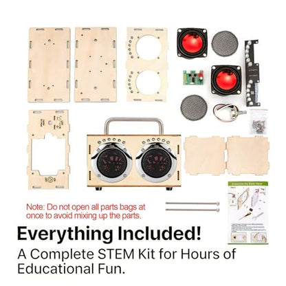 STEM Projects Kit for Kids & Adults, Build Your Own Portable DIY Wood Bluetooth Speaker, Science Experiment Electronics Kit Toys for Boys & Girls Ages 8-12 9 10 11 14 16 Birthday Gift-Chrome - color: Chrome