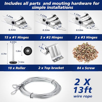 Lounsweer 117 Pcs Garage Door Roller Hardware Kit Nylon Quiet, Black - color: Black