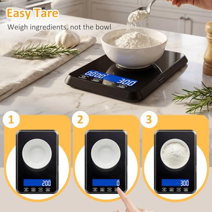 Kitchen Scale, 33 lb Food Scale for Baking & Cooking - color: Black