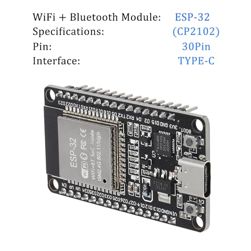 AITRIP 2PCS ESP32 Dev Boards, USB-C Esp32-Wroom-32, WiFi Bluetooth Low-Power for Arduino IoT Application - color: 2PCS