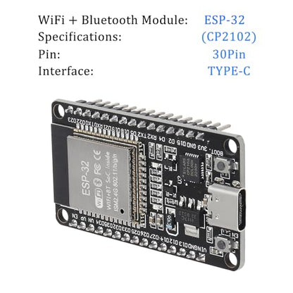 AITRIP 2PCS ESP32 Dev Boards, USB-C Esp32-Wroom-32, WiFi Bluetooth Low-Power for Arduino IoT Application - color: 2PCS