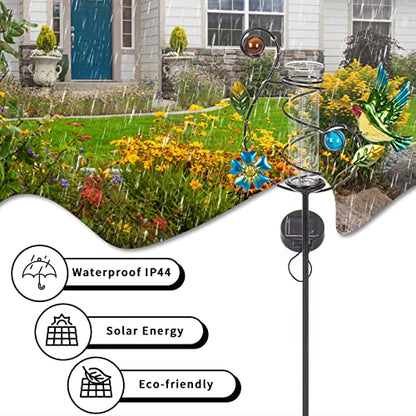 Stargarden Hummingbird Rain Gauge Outdoor Solar LED Lights Rain Gauge - color: Hummingbird-A