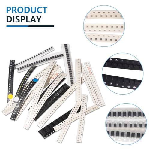 6390pcs 0603 SMD Electronic Component Kit 1% 5% Resistor Capacitor Diode Transistor IC Inductor LED Diodes SMT Electrical Components Assortment