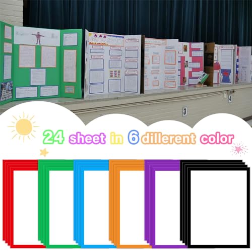 LonlyEagle 37 Colorful Sheets Self-Adhesive Science Fair Board Supplies - Presentation Subtitles, Project Titles, Personalized Letter Stickers for Classroom and Office