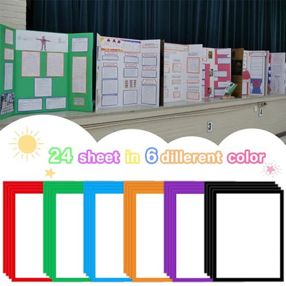 LonlyEagle 37 Colorful Sheets Self-Adhesive Science Fair Board Supplies - Presentation Subtitles, Project Titles, Personalized Letter Stickers for Classroom and Office