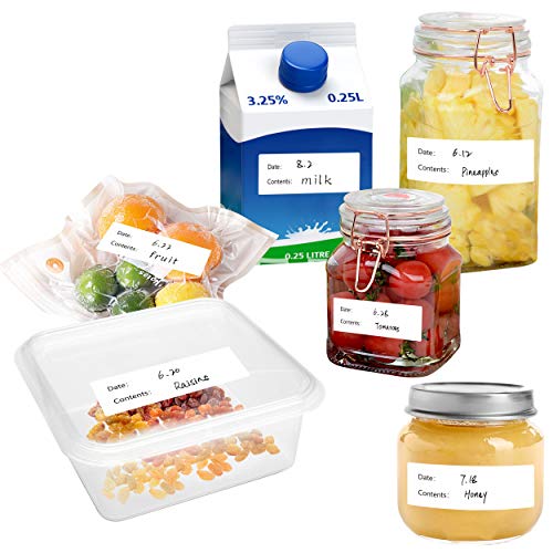500 Freezer Refrigerator Food Labels Reminder Water Oil Resistant in Roll with Perforation Line,Removable Adhesive - color: Printed Version