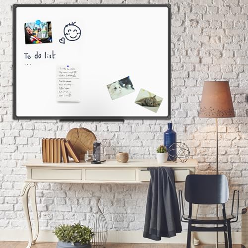 JILoffice Magnetic Whiteboard/White Board, Dry Erase Board 40 x 30 Inch, Black Aluminum Frame Wall Mounted Board for Office Home and School - color: Black, size: 40 x 30 Inch