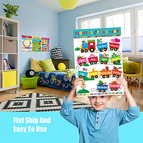 Gethelud 17 Packs Educational Poster, PET Film Covered Preschool Learning Tools for Nursery Kindergarten Toddlers - color: 17 Educational Posters A