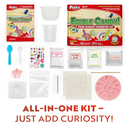 Playz Edible Candy Making Kit for Kids Age 8-12 Years Old with 40+ Fun - style: Edible Candy