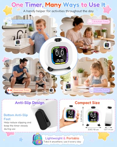Digital Visual Timer for Kids ADHD, 99-Minute Countdown, Rechargeable - color: Black