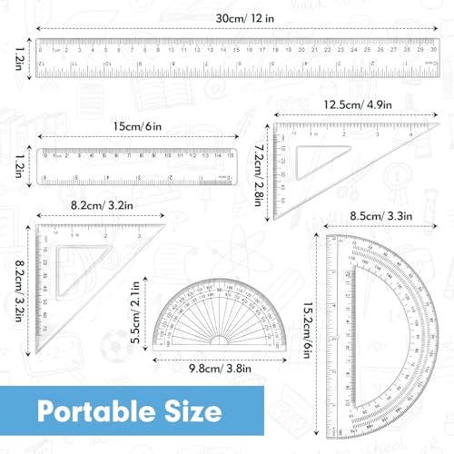 6 Piece Geometry Set, Professional Drafting Tools