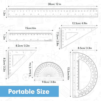 6 Piece Geometry Set, Professional Drafting Tools
