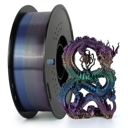 Kingroon Silk PLA Filament 1.75mm Rainbow Color Changing Filament 3D Printer Filament 1kg Dimensional Accuracy ±0.02mm,Fit Most 3D Printer(Universe) - color: 1kg Universe