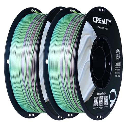 Creality Silk PLA 3D Printer Filament 1.75mm, 1 kg, Rainbow - color: 2*1kg (Rainbow, Silk Rainbow)