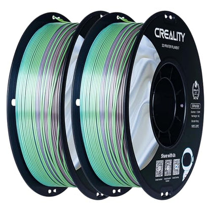 Creality Silk PLA 3D Printer Filament 1.75mm, 1 kg, Rainbow - color: 2*1kg (Rainbow, Silk Rainbow)