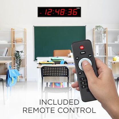 Ivation Oversized Digital Wall Clock with Large LED Display & Timer, 48" - color: Red, size: 48" Inch