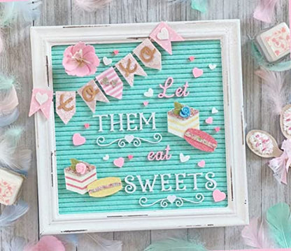 Mint Green Felt Letter Board Back to School Sign with Rustic Wood White Frame - Farmhouse Letter Board Sign with Stand - Baby Announcement 10x10 Felt Board Changeable Message Board with 350 Letter Set - color: Mint, size: 10x10 inches
