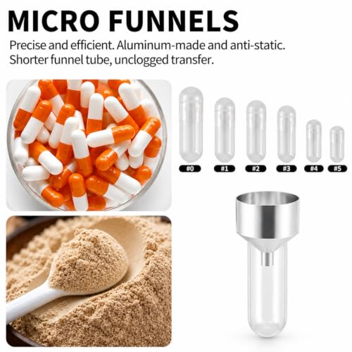 Small Metal Funnels Mini Funnel Tiny Bottle Funnel, Miniature Atomizers, Flask, Perfume, Essential Oil, Powder, Pet Capsule,Various Sizes（4 Aluminum 4 Plastic）