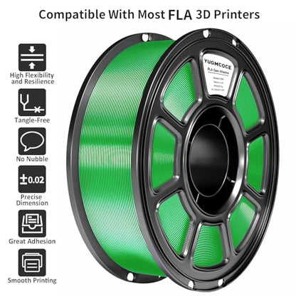 Silk PLA Filament 1.75mm,3D Printer Filament with a Metallic Glossy Finish, Dimensional Accuracy +/- 0.02 mm, 1kg Spool(2.2lbs) Fits for Most FDM 3D (A-Silk Green Pla) - color: A-silk Green Pla