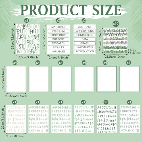 Dispowreath 96 Pcs Science Fair Board Supplies,Plant Style - style: Plant Style