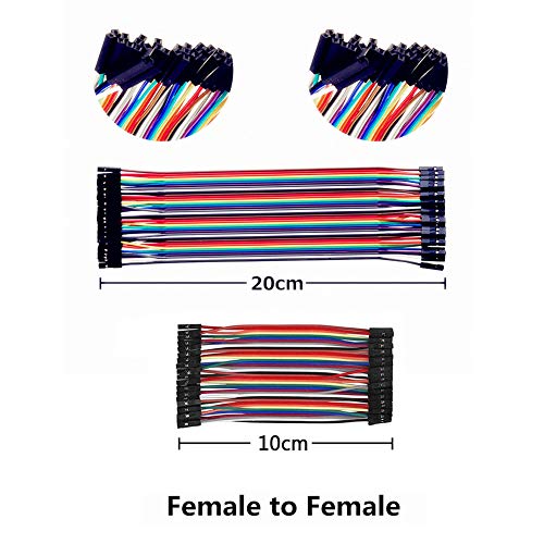 240pcs Solderless Breadboard Jumper Wires - Male, Female & Male to Female, 3x10cm & 3x20cm for Arduino