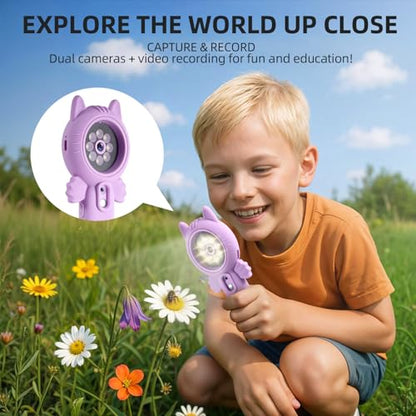 Kids Microscope, 500X Microscope for Kids, Dual Camera - color: Blue
