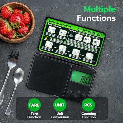 Mcbazel Digital Pocket Gram Scale 500g x 0.01g High Precision Mini Kitchen Scale with LCD Display for Food, Jewelry, Coin, Coffee, Grains, Powder Medicine