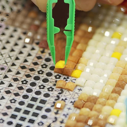 QVYQVY 10PCS Plastic Fine Point Bead Tweezers,5 Colors 2pcs per Color