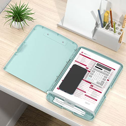 Rimilak Clipboard with Storage, 8.5 x 11'' High Capacity Clip Board, Green - color: Dark Green