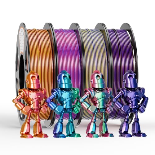 YOOPAI PLA Silk Tri Color Filament 1.75mm, 250g Starter Bundle, 4 Rolls - color: Pla Bundle-250gx4-112020019