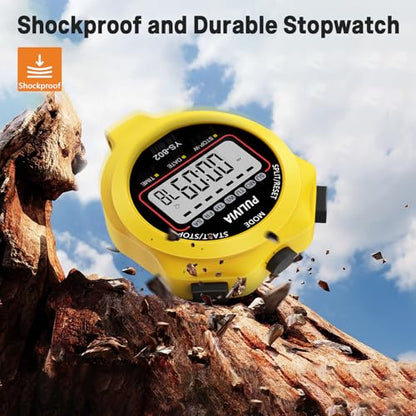 Stopwatch Timer, Digital Stop-Watch for Sports, Yellow - color: Yellow