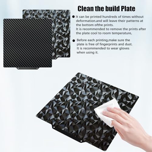 Double Sided Textured PEO PET Build Plate for Ankermake M5/QIDI Q1 Pro 3D Printer,250x250mm HeatingBed Spring Steel Flexible Platform Print Bed - size: 250X250mm