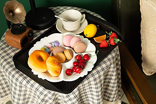 Aebeky Plastic Fast Food Tray,16.7 by 11.8-Inch,Set of 12 (Black) - color: Black