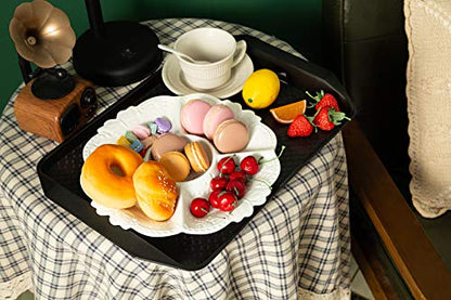 Aebeky Plastic Fast Food Tray,16.7 by 11.8-Inch,Set of 12 (Black) - color: Black