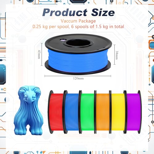 Pangda 3D Printer Filament Pla Bundle 1.75mm Multicolor, ±0.02mm Dimensional Accuracy, 3D Printing Filament for DIY Projects, Holiday Crafts(1.5 kg,Glow Color) - color: Glow Color, size: 1.5 kg