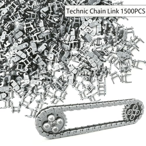 1500PCS Technical Chain Link Tread Compatible with legoes 3711 and Other Brands Build Custom Tracks Vehicles Tank Track(Grey) - color: Grey 1500pcs