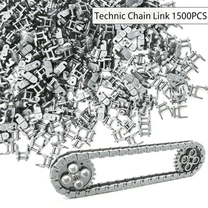 1500PCS Technical Chain Link Tread Compatible with legoes 3711 and Other Brands Build Custom Tracks Vehicles Tank Track(Grey) - color: Grey 1500pcs